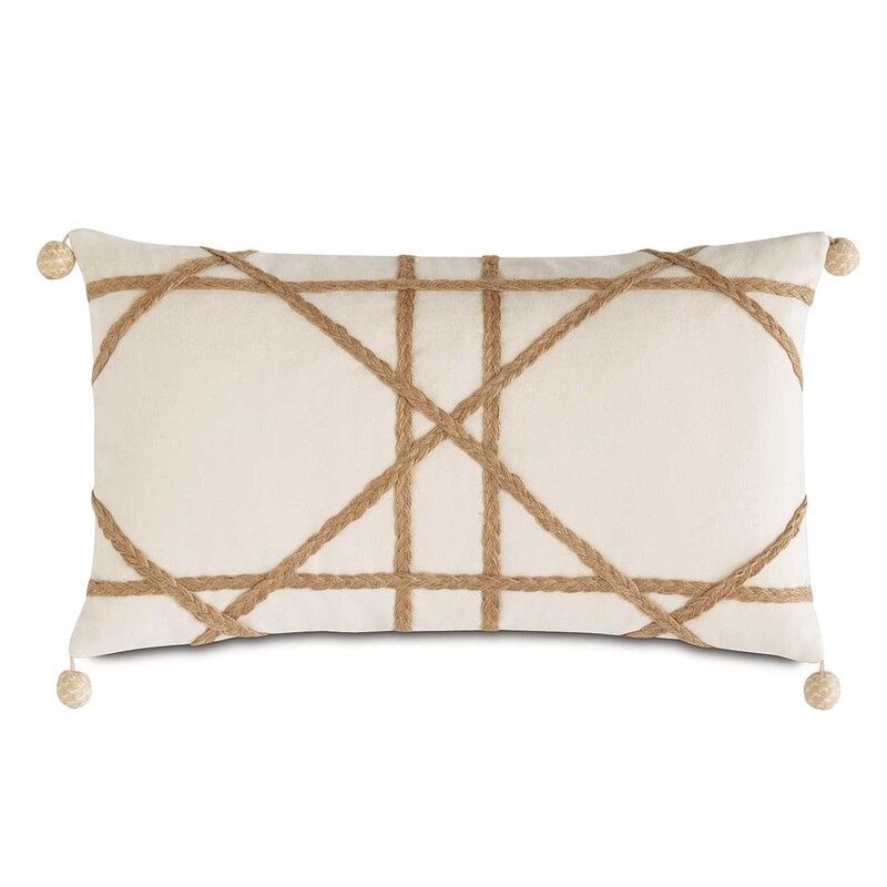 Eastern Accents Badu Adler Natural With Gimp Square Cotton Pillow Cover & Insert - Image 0