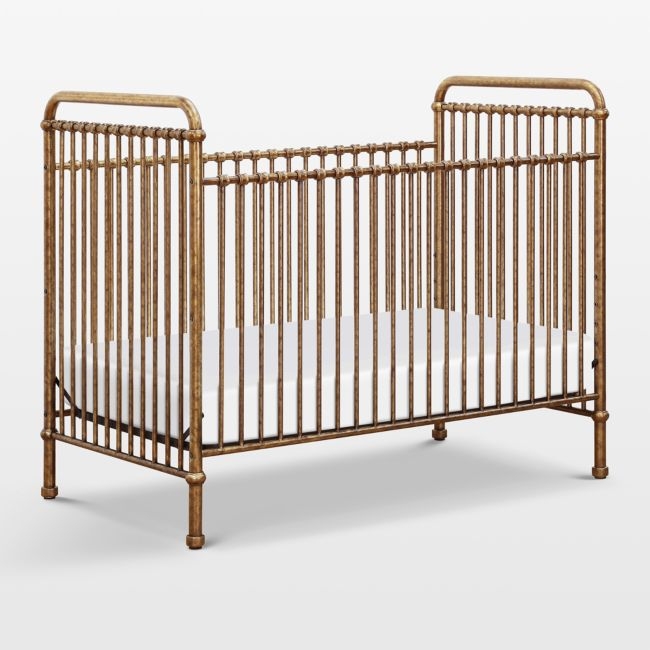 Namesake Abigail Vintage Gold Iron 3-in-1 Convertible Baby Crib - Image 0