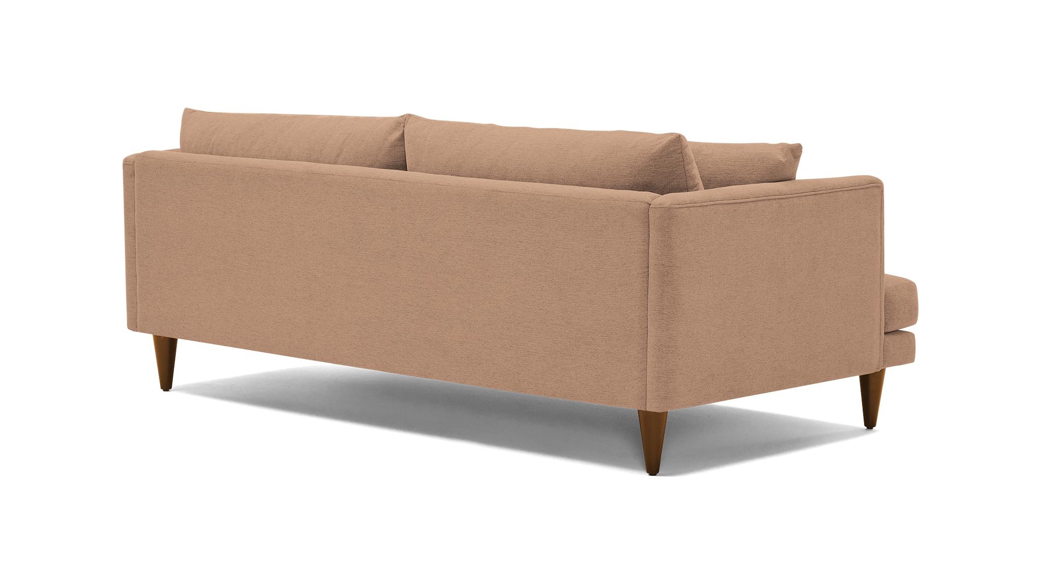 Peach Lewis Mid Century Modern Sofa - Royale Blush - Mocha - Cone - Image 3