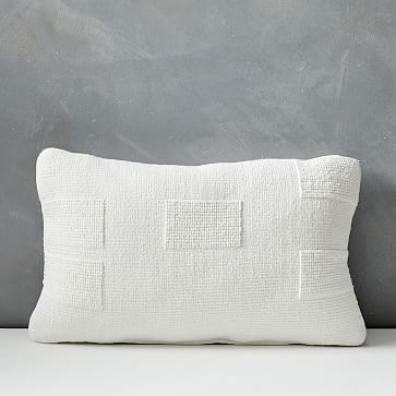 Outdoor Tufted Pillow, 12"x21", White - Image 0