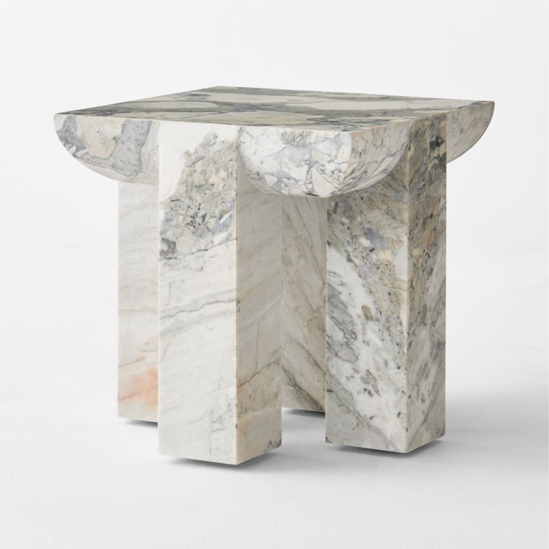 Marlo Square Marble Indoor/Outdoor Side Table - Image 2