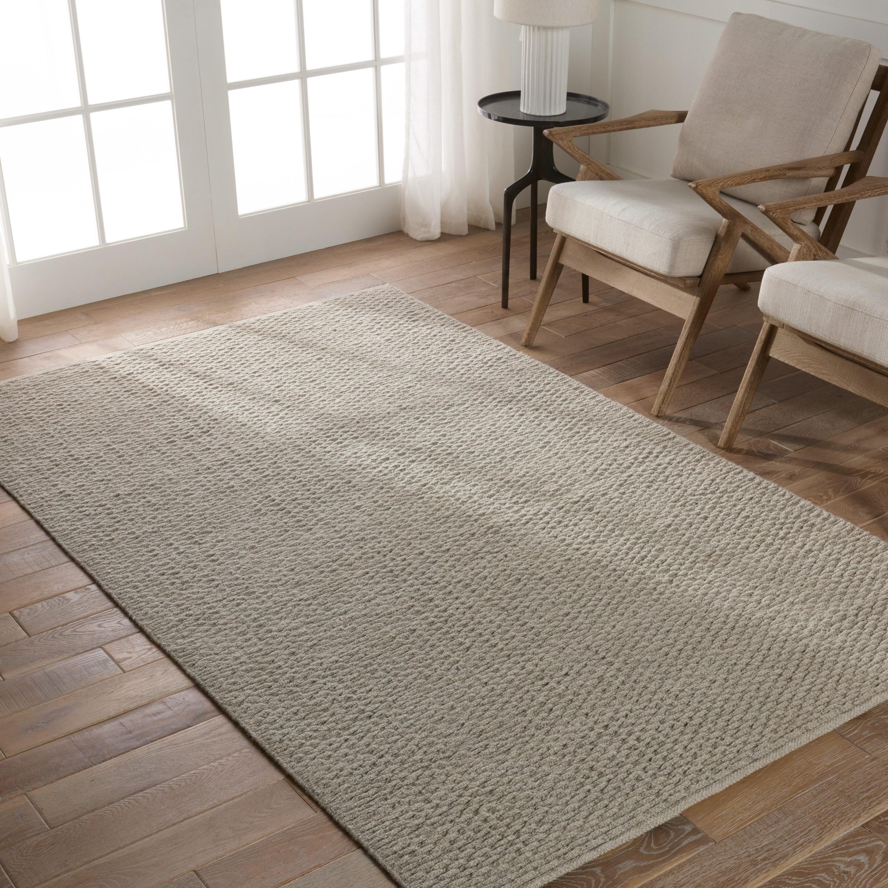 Windcroft Handmade Solid Taupe Area Rug (6'X9') - Image 4