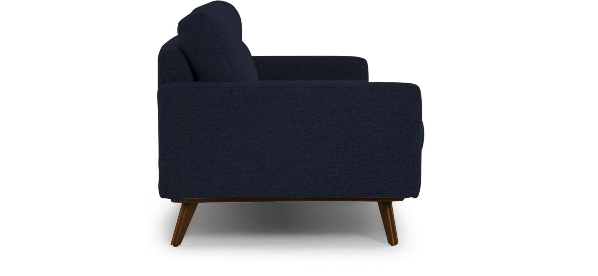 Blue Hopson Mid Century Modern Grand Sofa - Sunbrella Premier Indigo - Mocha - Image 2
