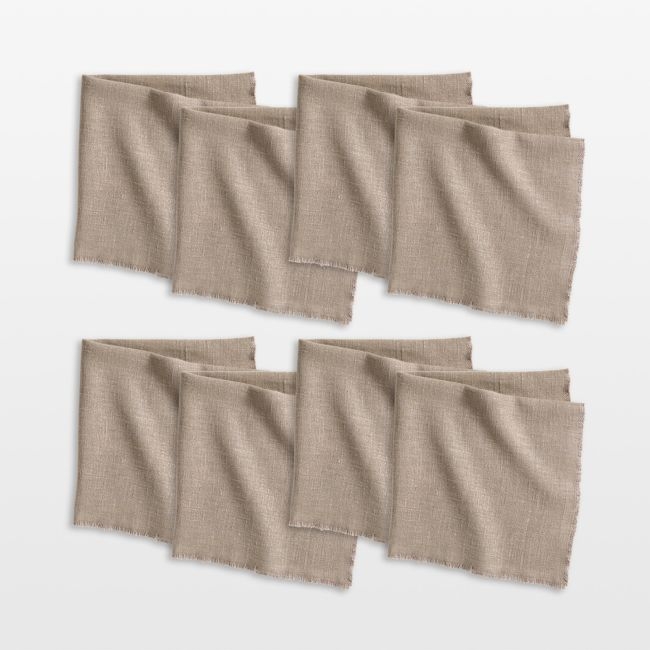 Hudson Clay Taupe Dinner Napkins, Set of 8 - Image 0