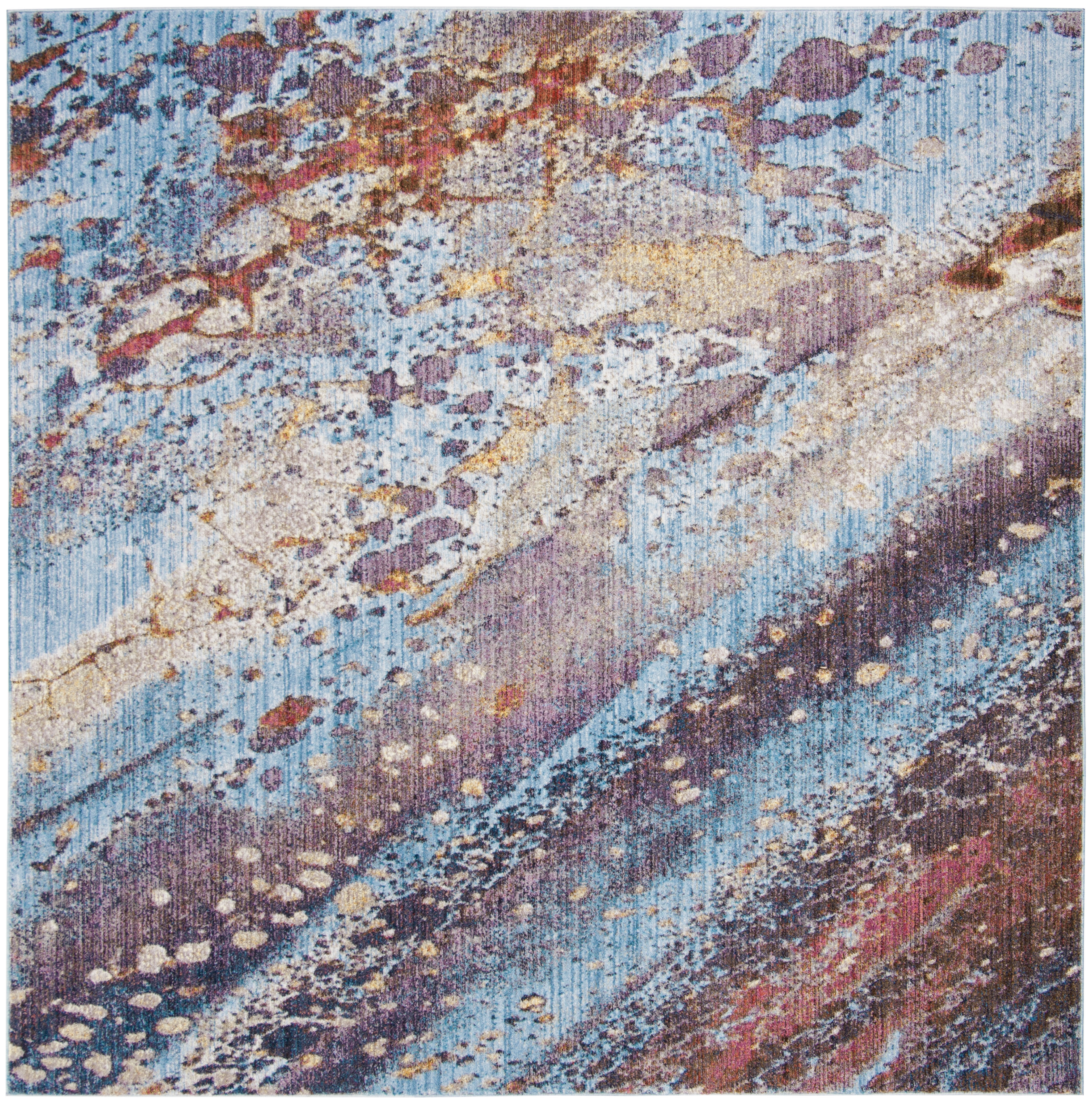 Arlo Home Woven Area Rug, MNY617D, Red/Multi,  7' X 7' Square - Image 0