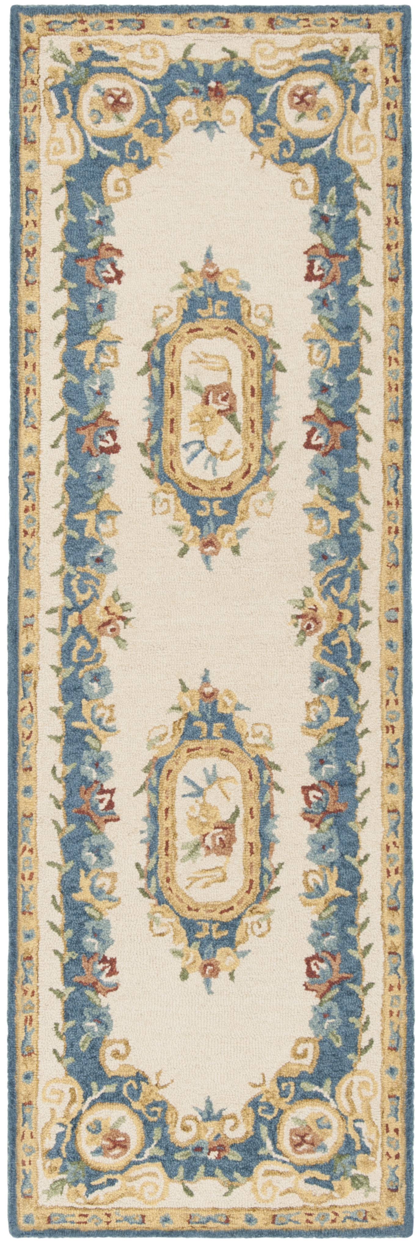 Arlo Home Hand Tufted Area Rug, MLP601A, Cream/Blue,  2' 6" X 4' - Image 0
