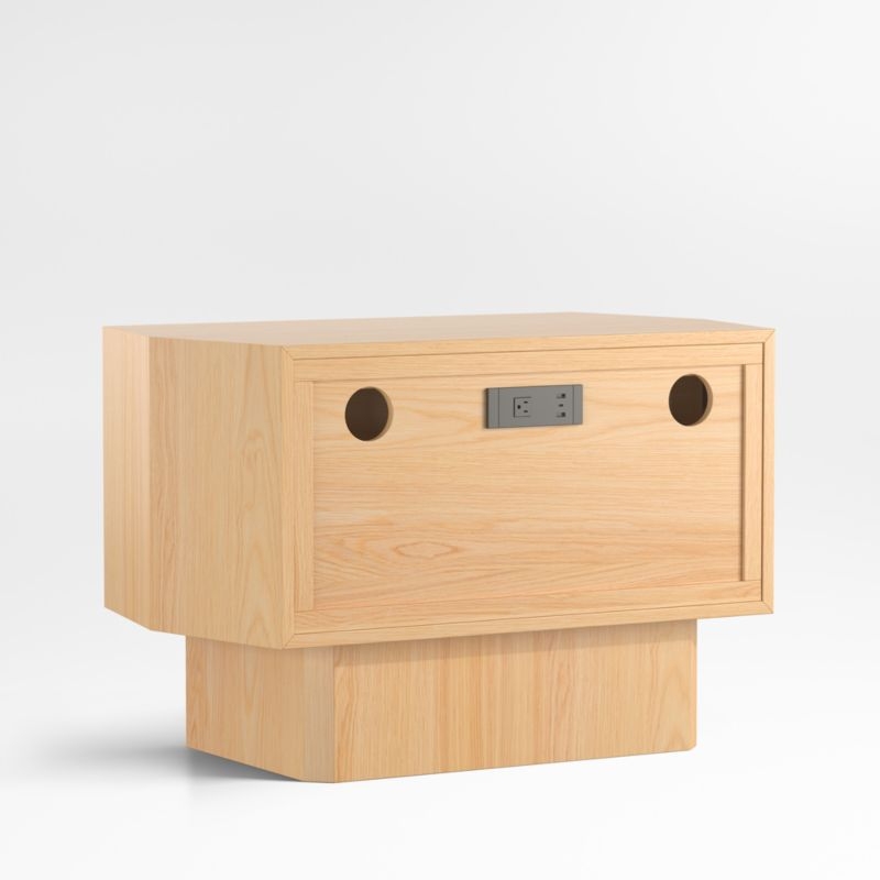Gather 30" Natural Oak Wood Charging Nightstand - Image 3