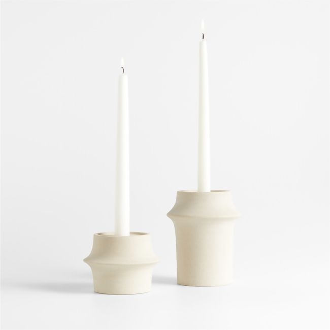 Carter Sandstone Taper/Pillar Candle Holders, Set of 2 - Image 0