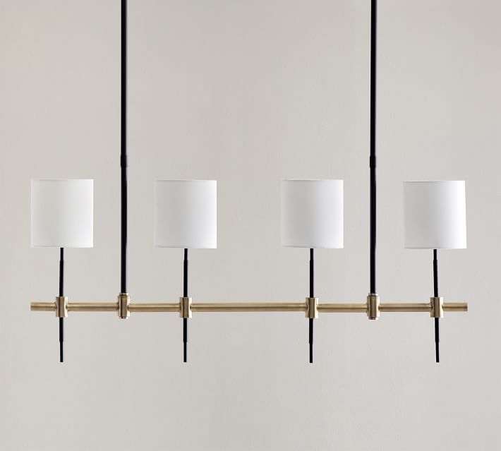 Reese Metal Linear Chandelier, Bronze & Tumbled Brass - Image 0