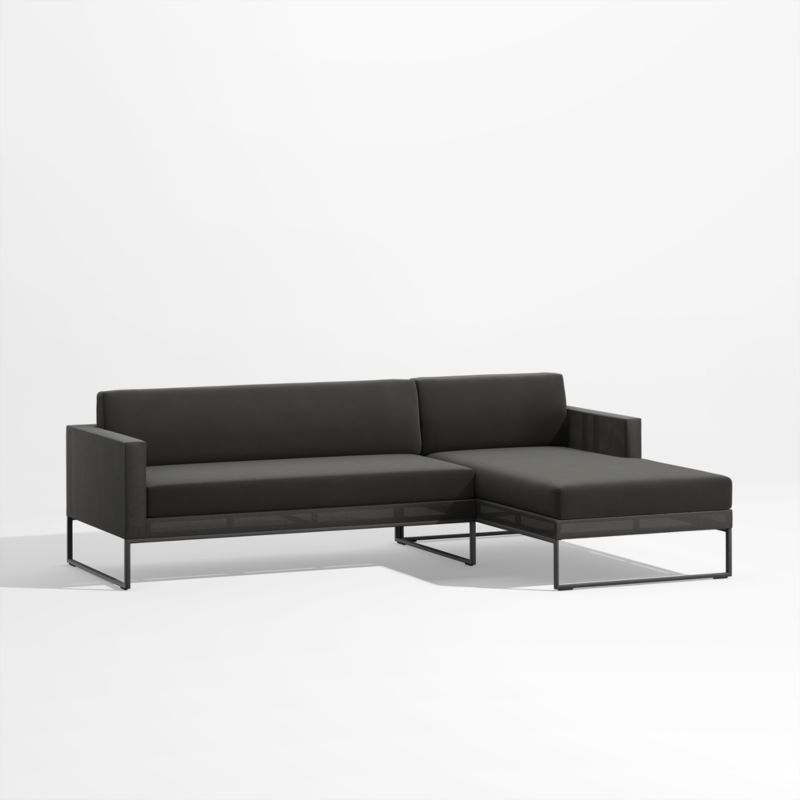 Dune 2-Piece Black Outdoor Sectional Sofa with Right-Arm Chaise - Image 3