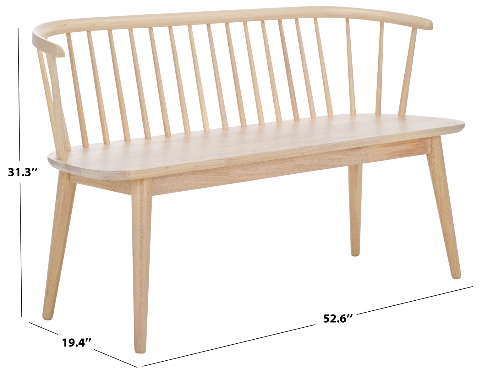 Blanchard Spindle Bench - White Washed - Image 8