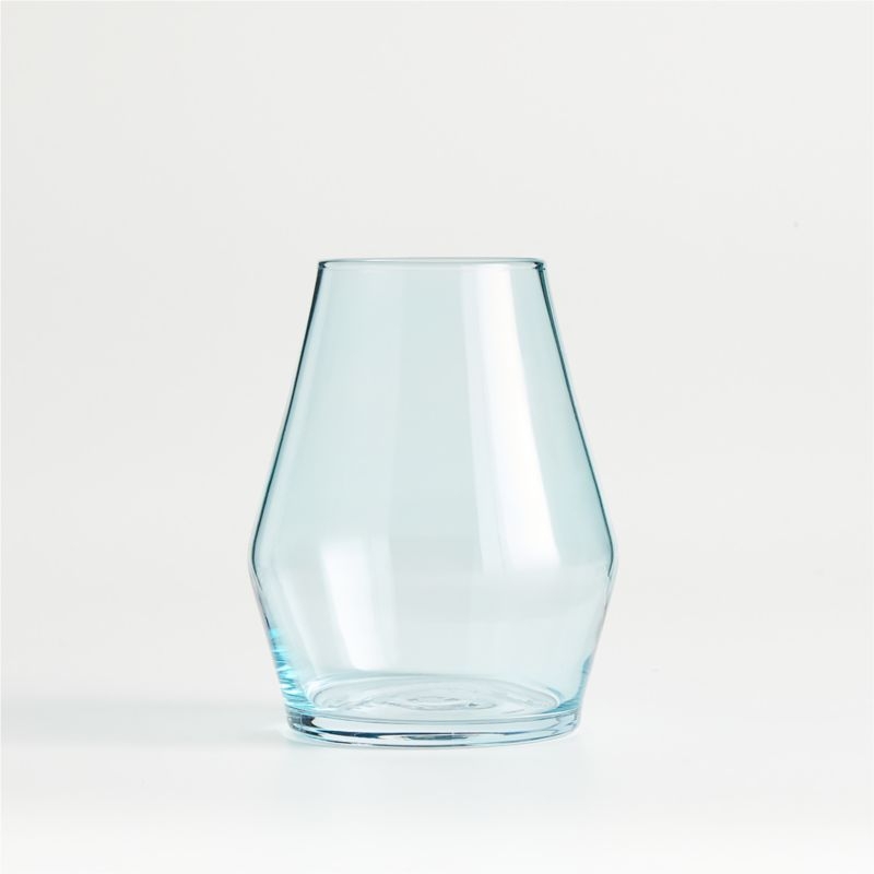 Laurel Large Angled Blue Glass Vase - Image 4