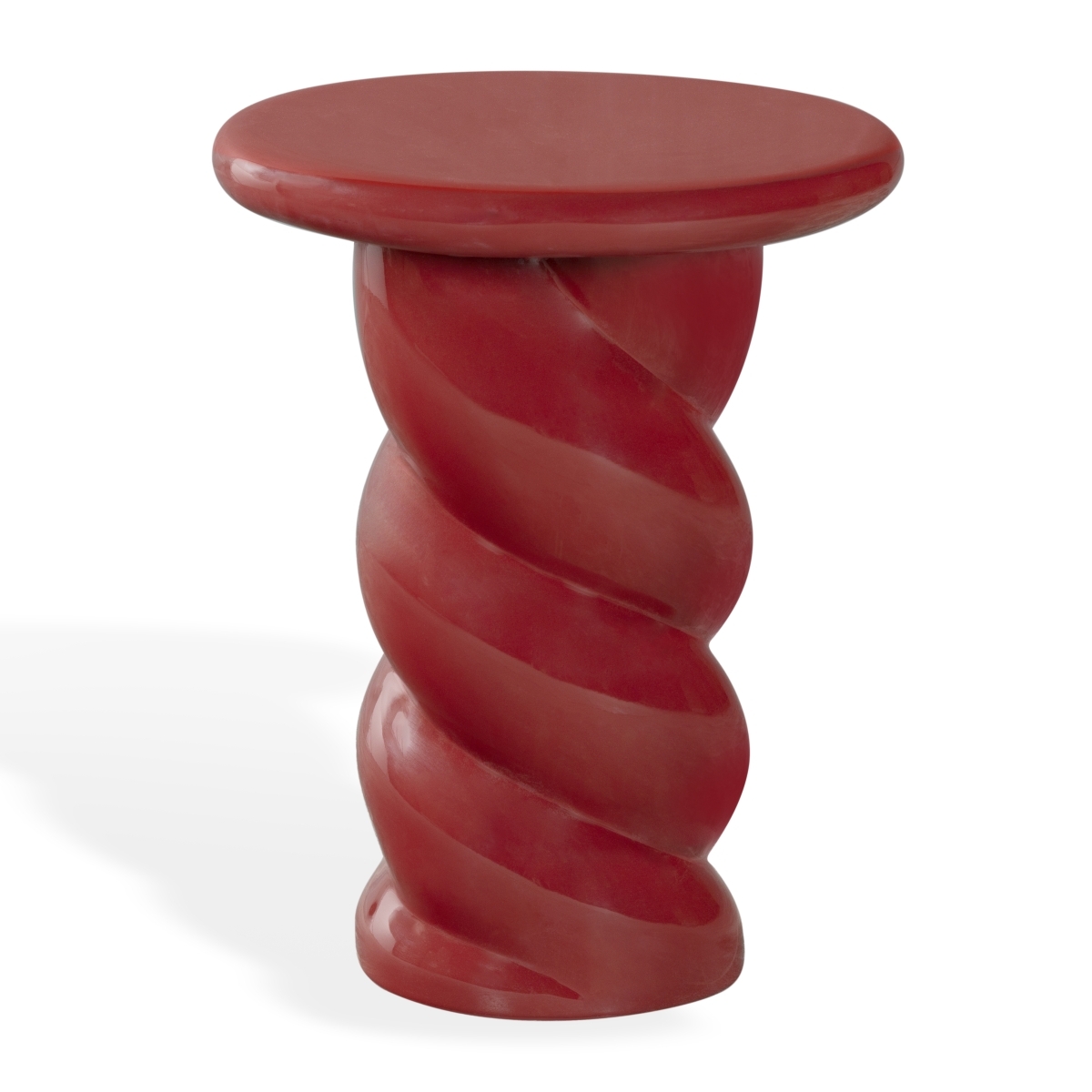 Noelly Concrete Accent Table - Red - Image 4