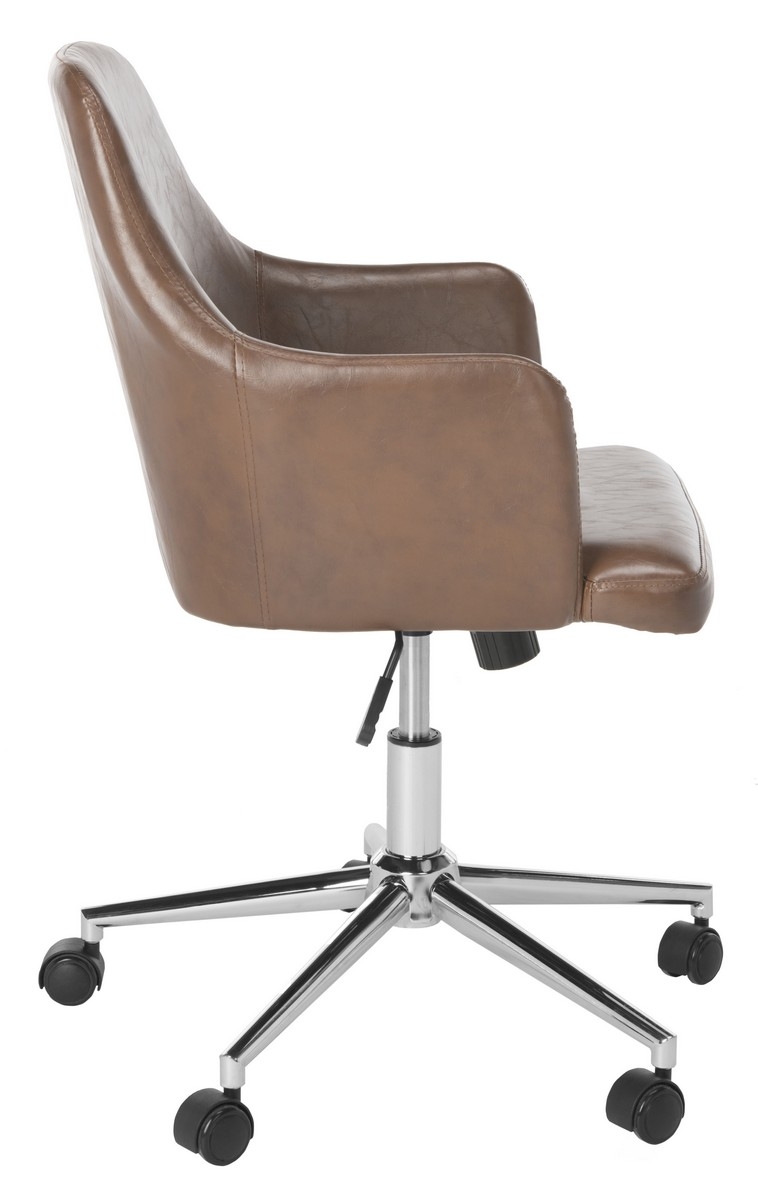 Cadence Swivel Office Chair - Brown/Chrome - Arlo Home - Image 3