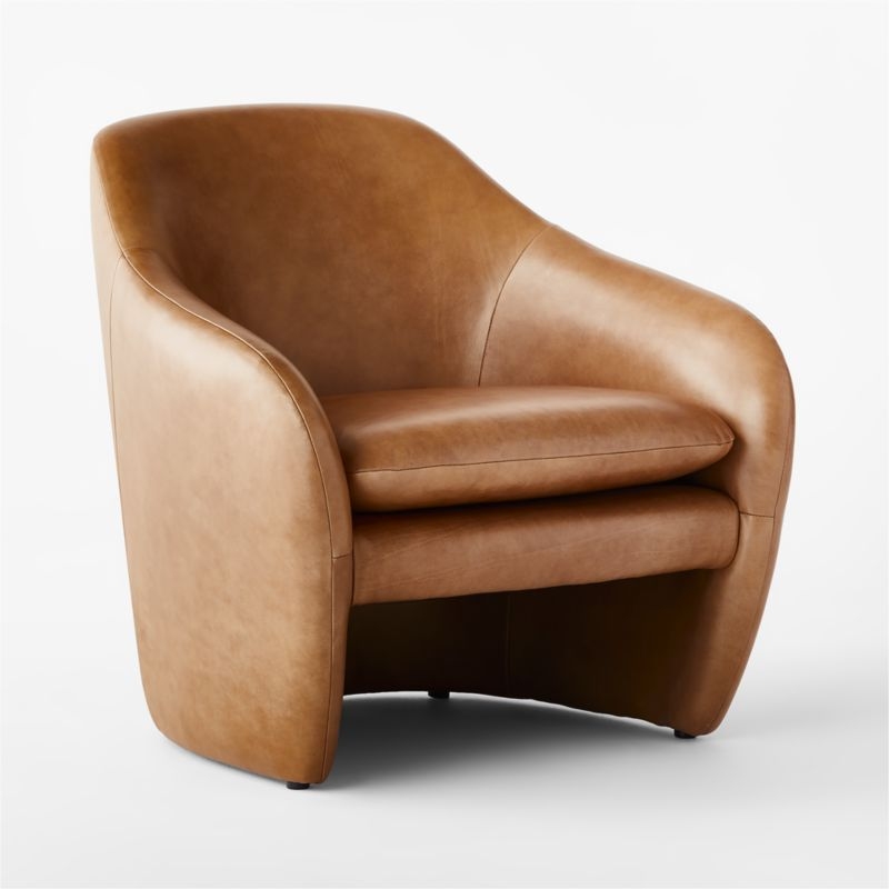 Pavia Lounge Chair, Russle Taupe Gray Leather - Image 3