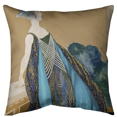 Emily Brodeur Vintage Art Nouveau Beaded Dress Woman Floor Pillow - Standard - Image 0