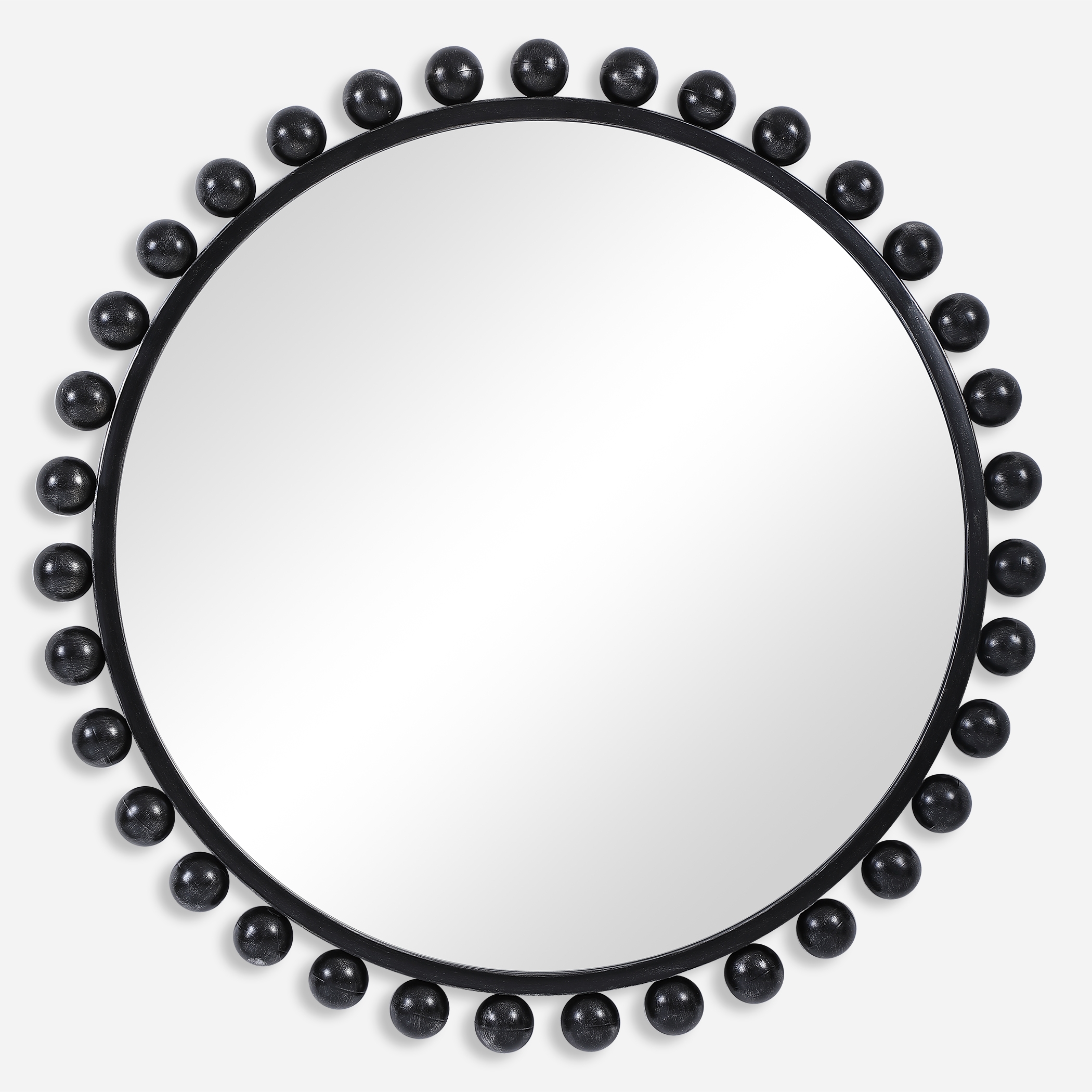 Cyra Black Round Mirror - Image 0
