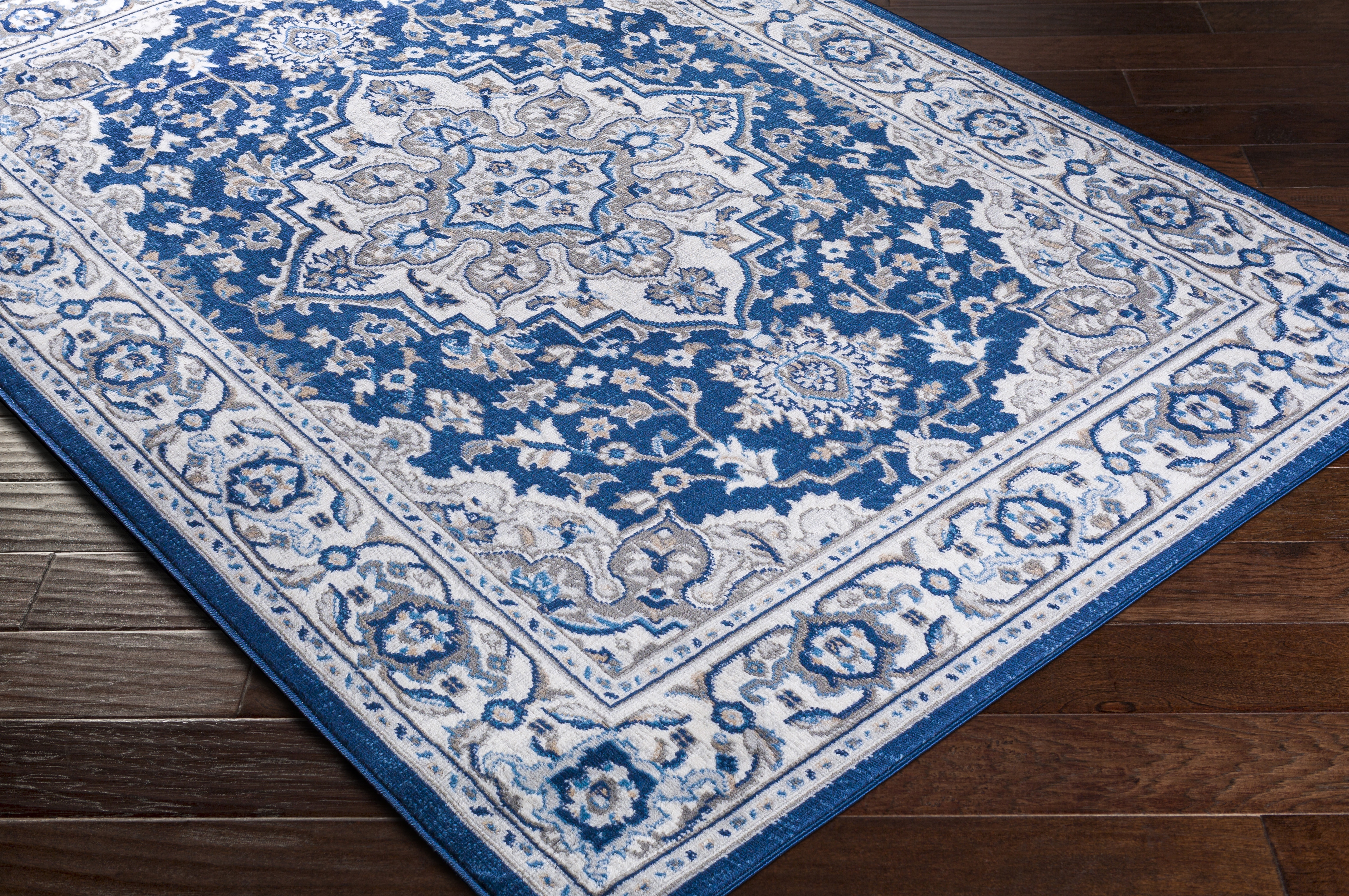 Cesar Blue Indoor 6'7" x 9' Machine Woven Rug - Image 5