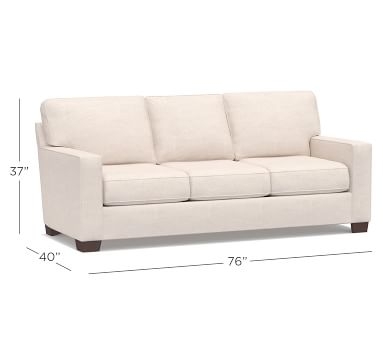 Buchanan Square Arm Upholstered Deluxe Sleeper Sofa, Polyester Wrapped Cushions, Performance Heathered Basketweave Alabaster White - Image 4