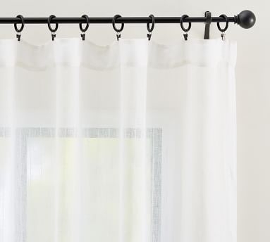 Emery Pinstripe Rod Pocket Sheer Curtain, 50 x 84", Ivory - Image 3