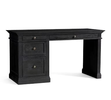 Livingston 57" Writing Desk with Drawers, Dusty Charcoal - Image 5