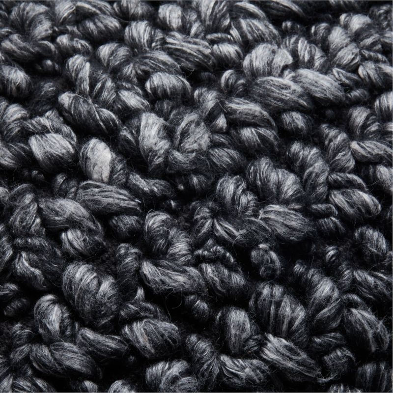 20" TILLIE WOOL BLACK PILLOW WITH FEATHER-DOWN INSERT - Image 4