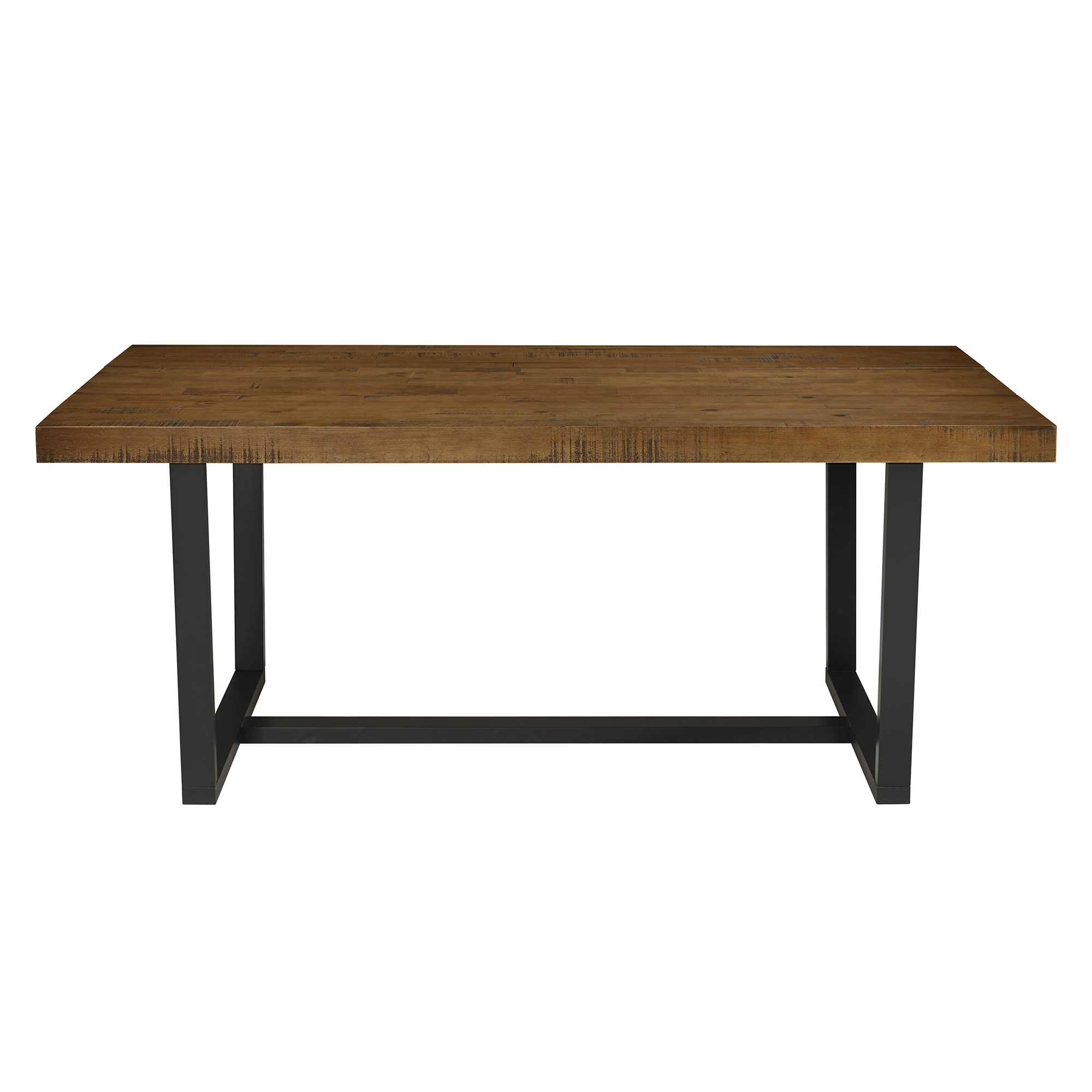 Modern Farmhouse Solid Plank Top Dining Table – Rustic Oak  - Image 1