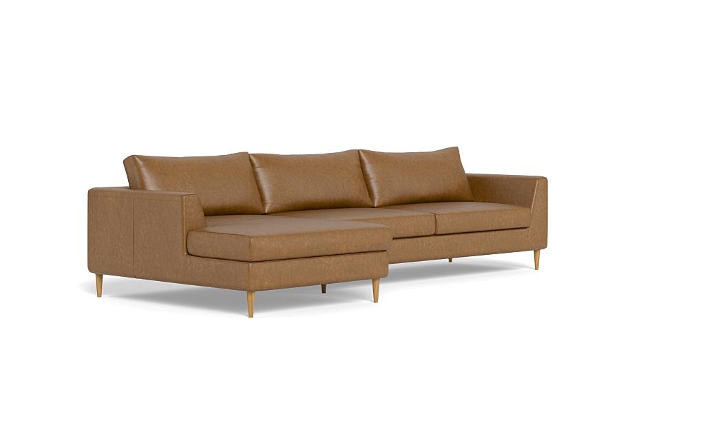 Asher Leather 3-Seat Left Chaise Sectional - Image 1