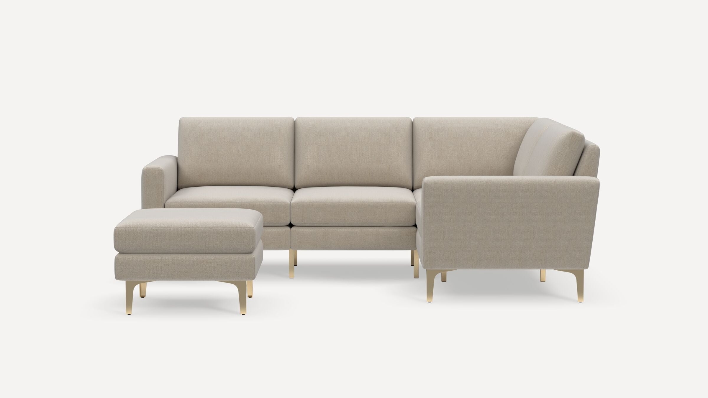 Nomad 4-Seat Corner Sectional with Ottoman - Georgia Clay - Performance Chenille / Brass - Metal / Block - Image 0