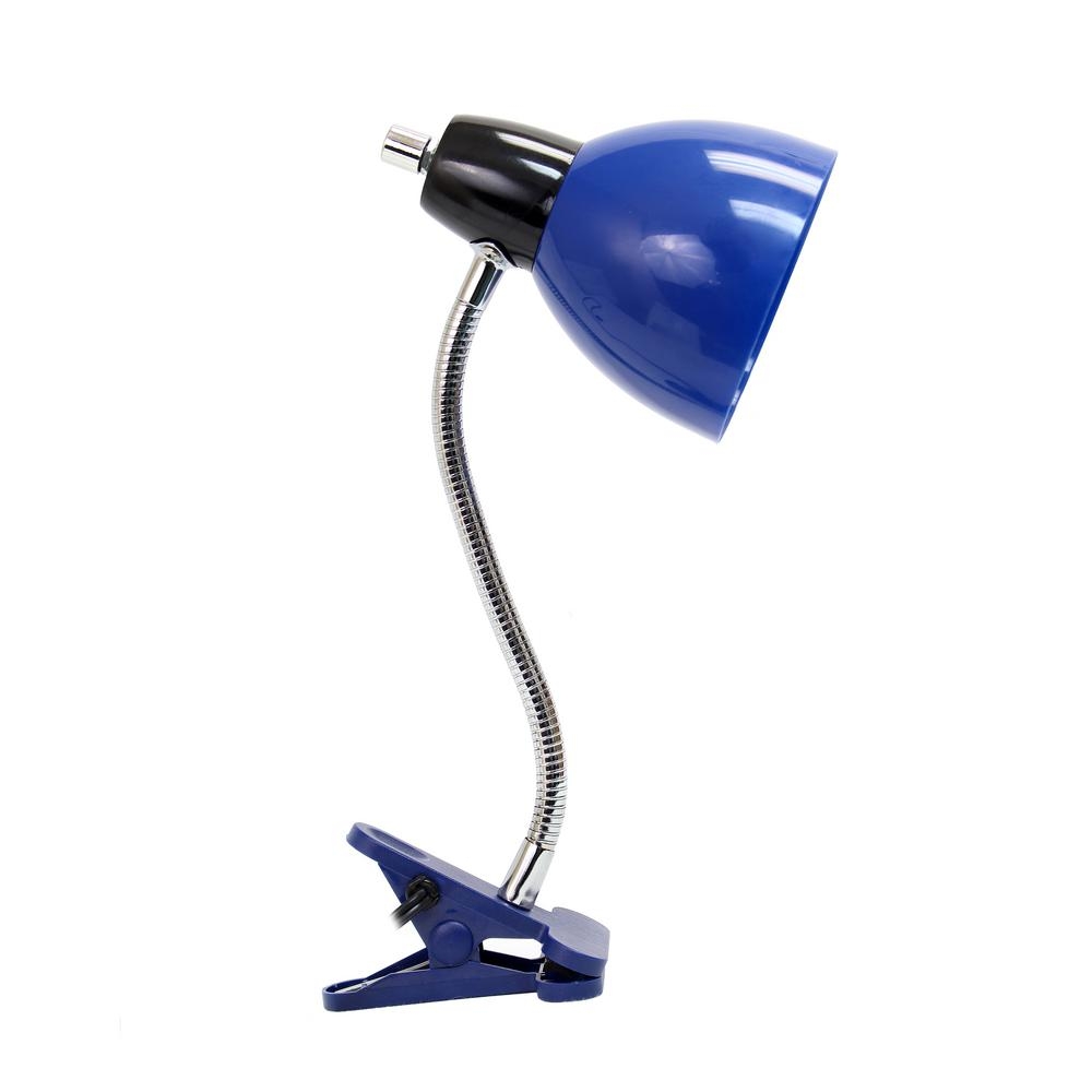 Limelights Adjustable 17 in. Blue Clip Lamp Light with Black Base - Image 0
