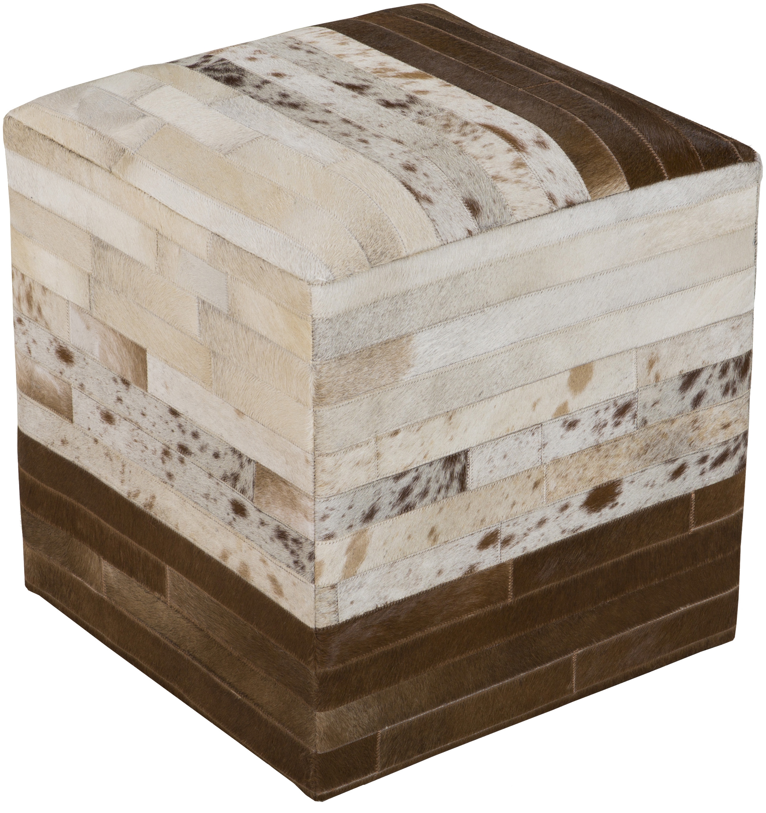 Appalachian Hair On Hide 18"H x 18"W x 18"D Ottoman - Image 0