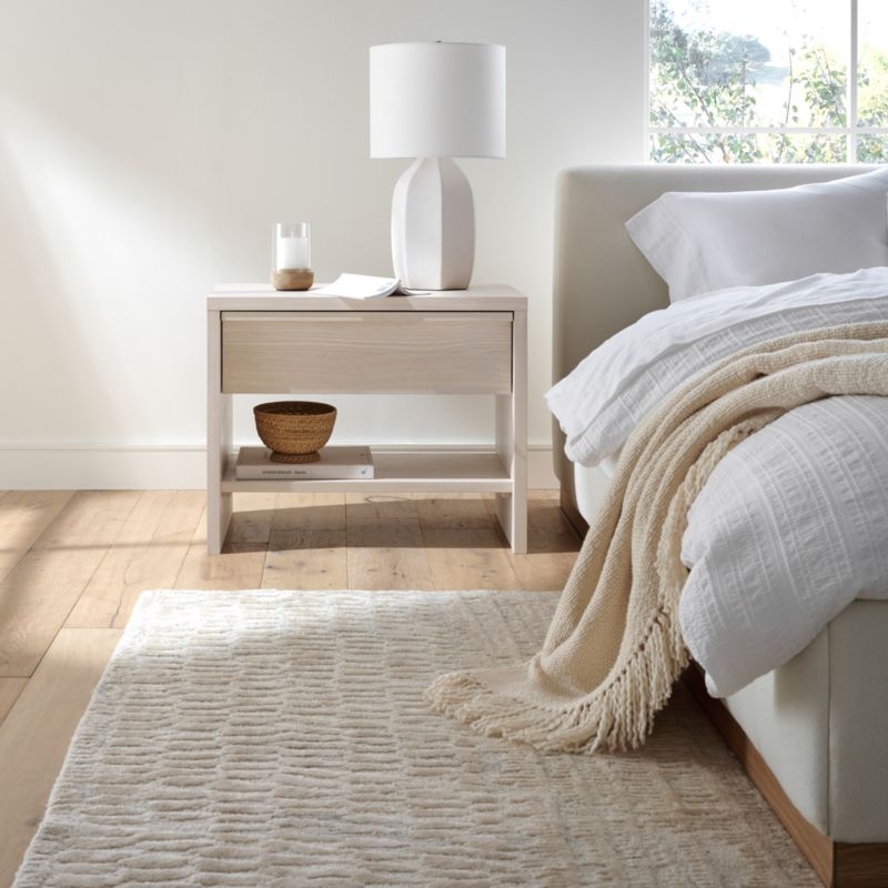 Clemente 30" Whitewashed Ash Charging Nightstand - Image 1
