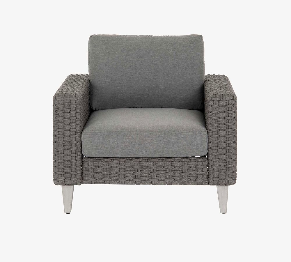 Vizinni Woven Lounge Chair, Charcoal - Image 0