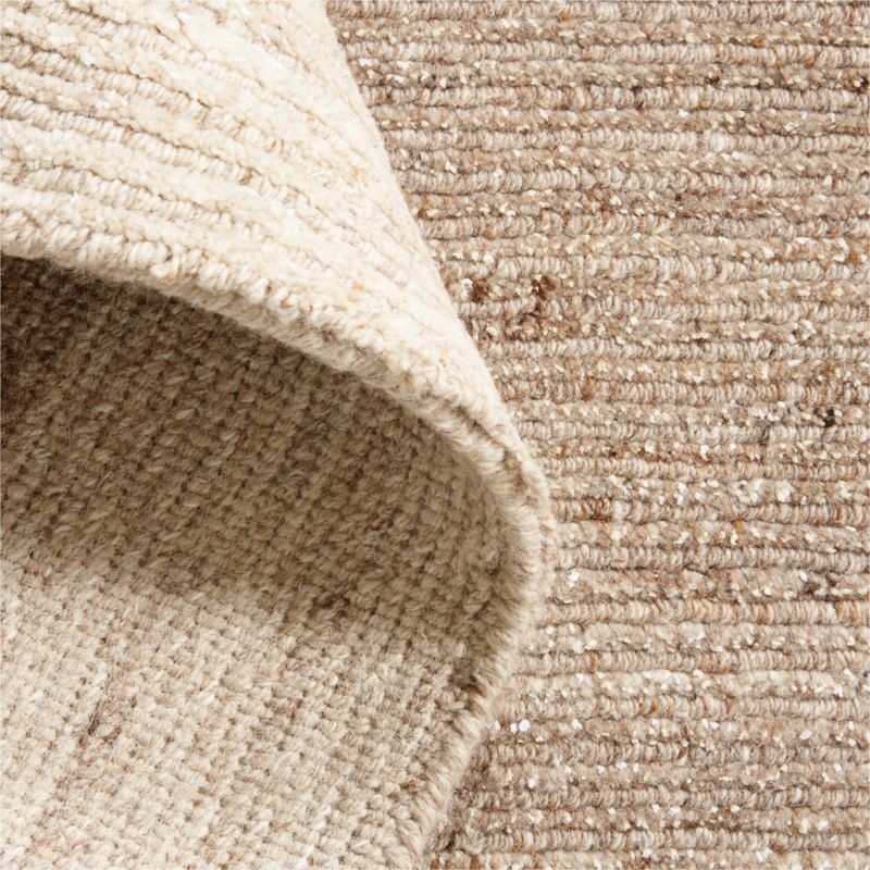 Prague Wool and Viscose Hand-Knotted Ombre Sand Brown Area Rug 6'x9' - Image 1