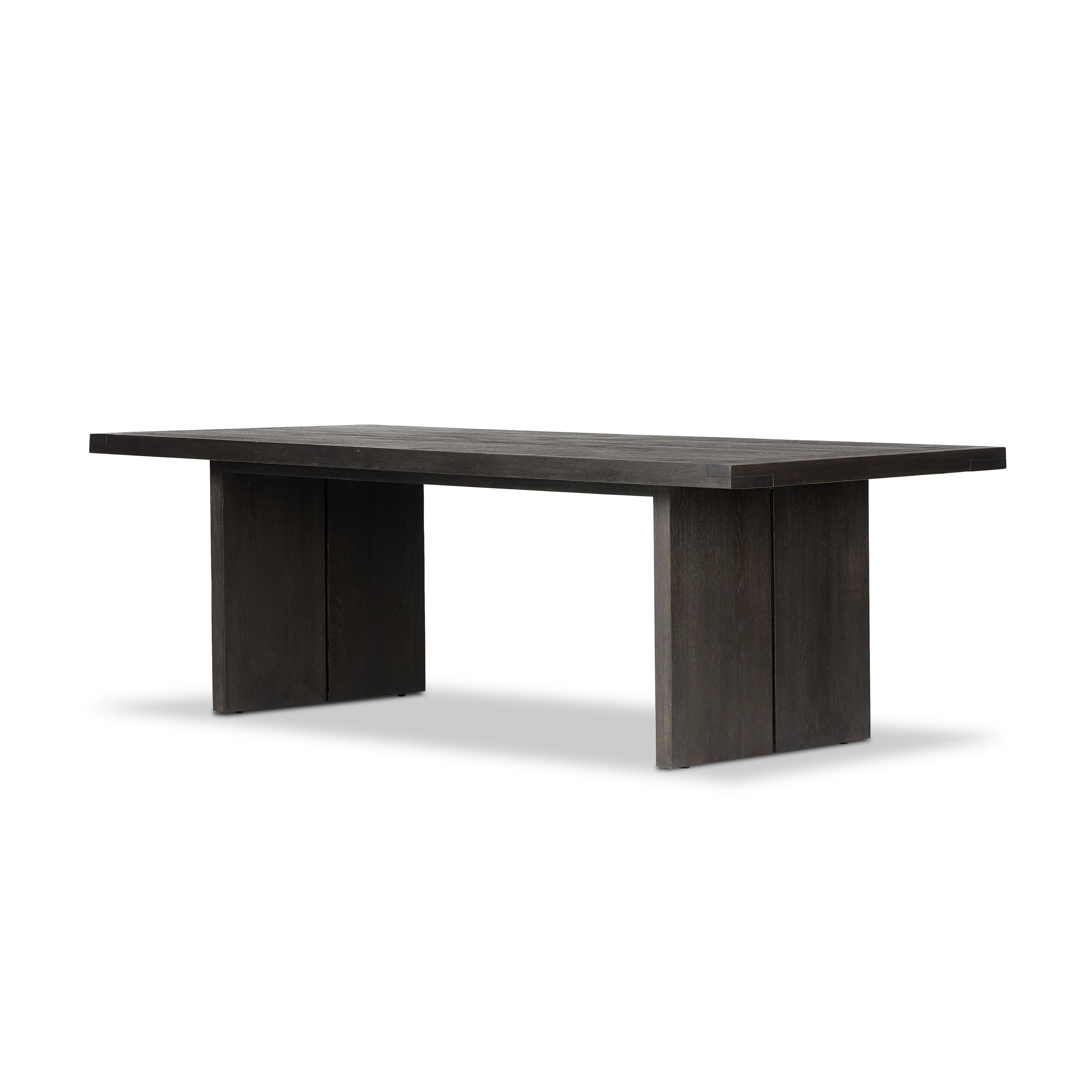 Warby Dining Table 94"-Worn Black Oak - Image 0