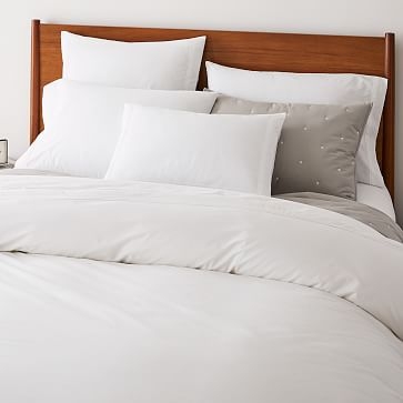 400TC Organic Percale Pleated Edge Duvet, King/Cal. King, White - Image 0