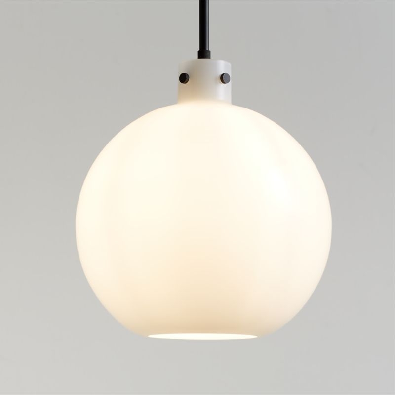 Dakota Black Pendant Light with Large Milk White Glass Globe - Image 1