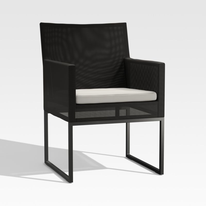 Dune Black and White Outdoor Dining Arm Chair - Image 1