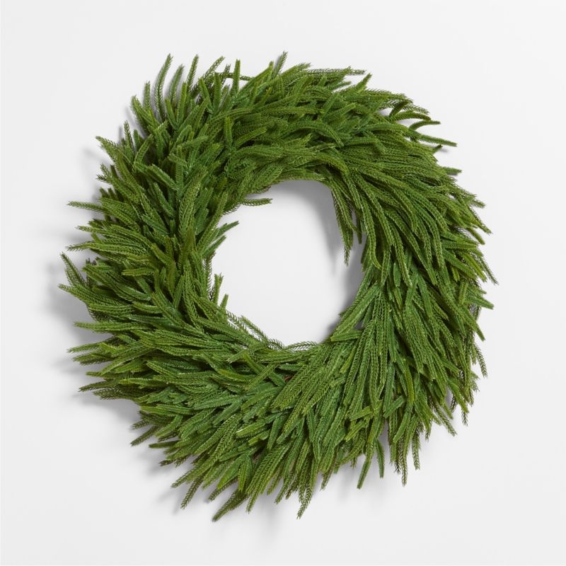 Faux Pre-Lit Norfolk Pine Wreath 28" - Image 5