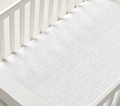 Muslin Broken Arrow Fitted Crib Sheet, Crib Fitted, Grey - Image 0