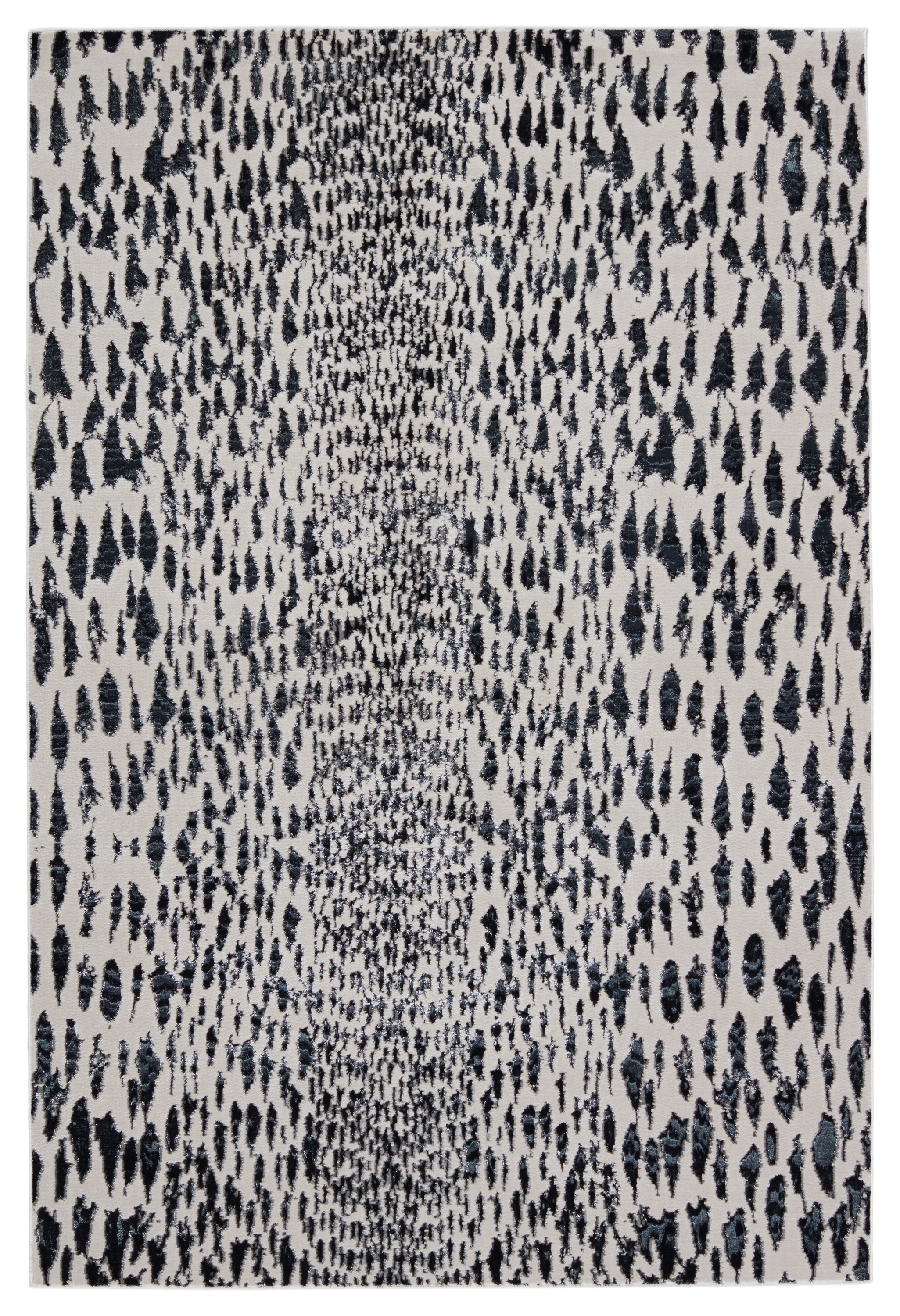 Nikki Chu by Kimball Animal Dark Blue/ Ivory Runner Rug (2'2"X8') - Image 0