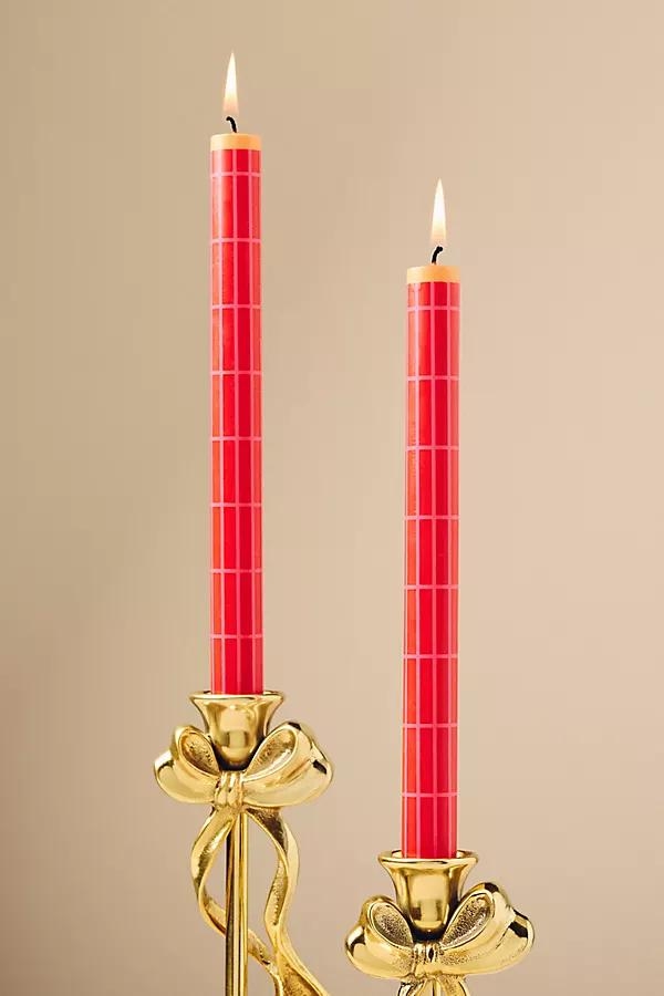 Geo Block Print Taper Candles, Set of 2 - Image 0