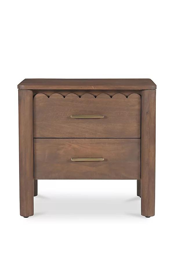 Wiley Scallop Wood Nightstand - Image 0
