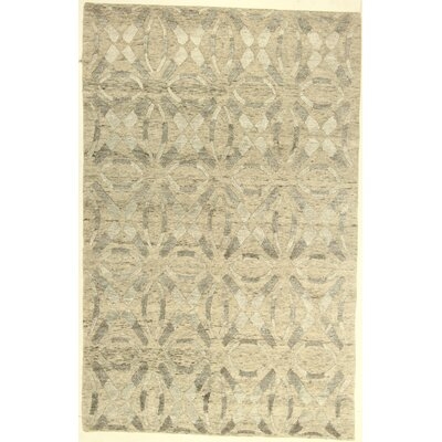 One-of-a-Kind Hand-Knotted Gray 5'7" x 7' Wool Area Rug - Image 0