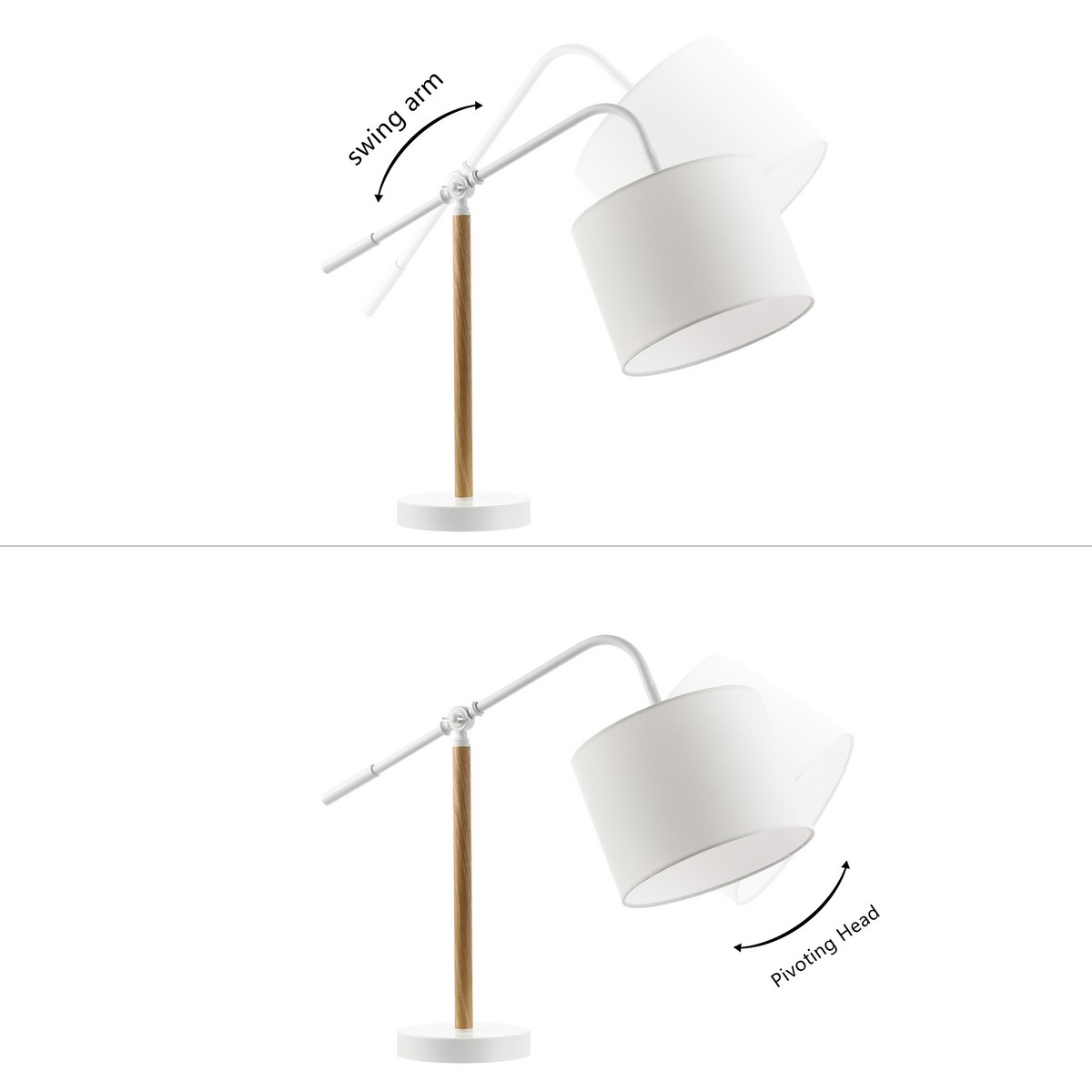 Loryn 23.5" Table Lamp - White / Natural - Safavieh - Image 4