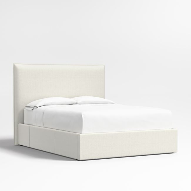 Arvada 54" Ivory Queen Upholstered Headboard with Storage Bed Base - Image 0