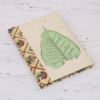 NOVICA Floating Leaf And Handmade Paper Journal - Image 0