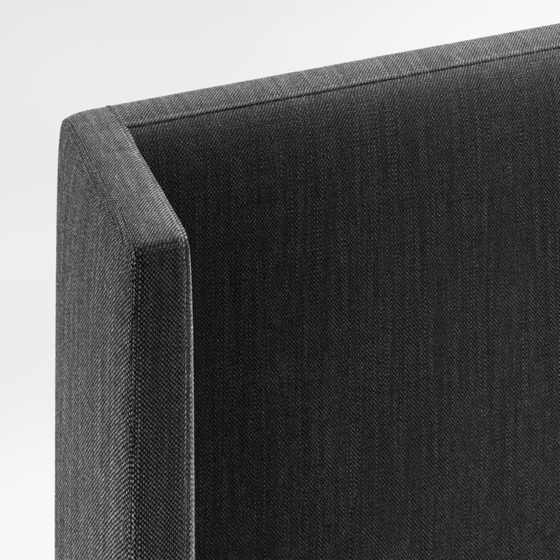 Arden 60" Charcoal Grey Queen Upholstered Headboard with Batten White Oak Bed Base - Image 1