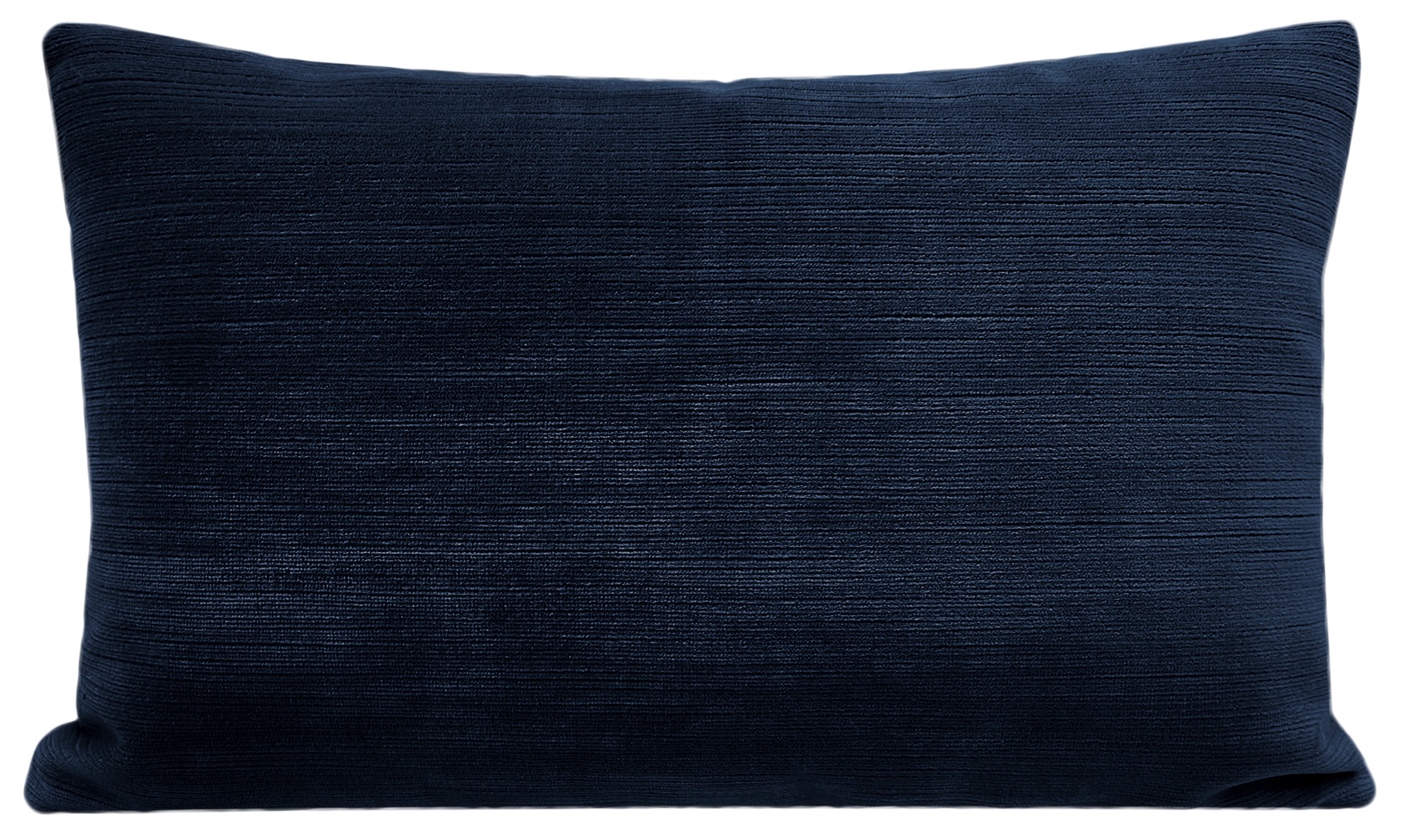 The Little Lumbar Strie Velvet Pillow Cover, Navy Blue, 12" x 18" - Image 0