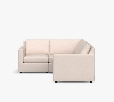 Sanford Square Arm Upholstered Right Arm 3-Piece Wedge Sectional, Polyester Wrapped Cushions, Performance Heathered Basketweave Platinum - Image 4
